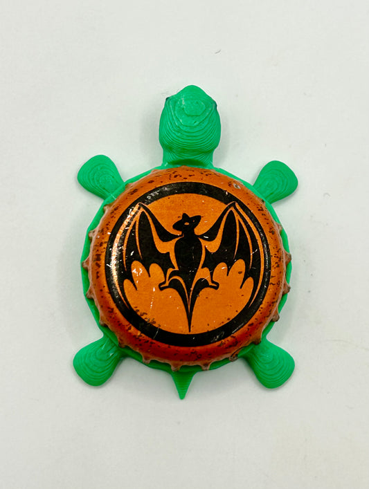 Bacardi (Bat, Orange) - Bottle Cap Magnet Turtle