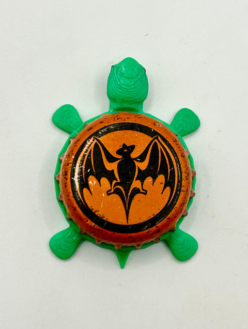 Bacardi (Bat, Orange) - Bottle Cap Magnet Turtle Shell Shocked Art
