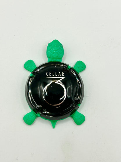 Cellar 3 Wine - Bottle Cap Magnet Turtle Shell Shocked Art
