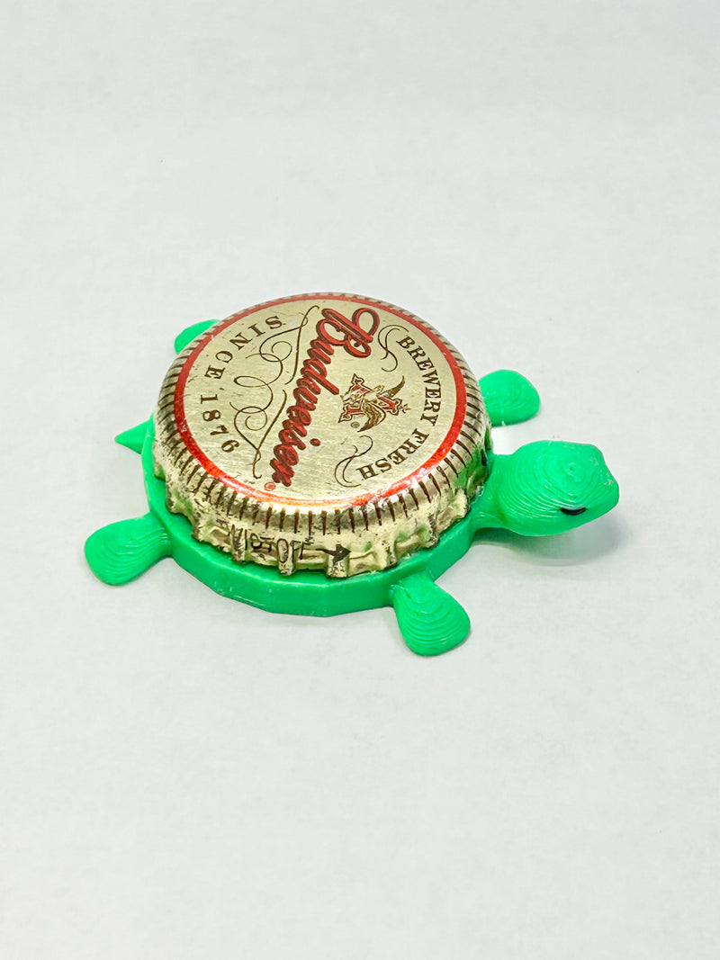 Budweiser - Bottle Cap Magnet Turtle Shell Shocked Art