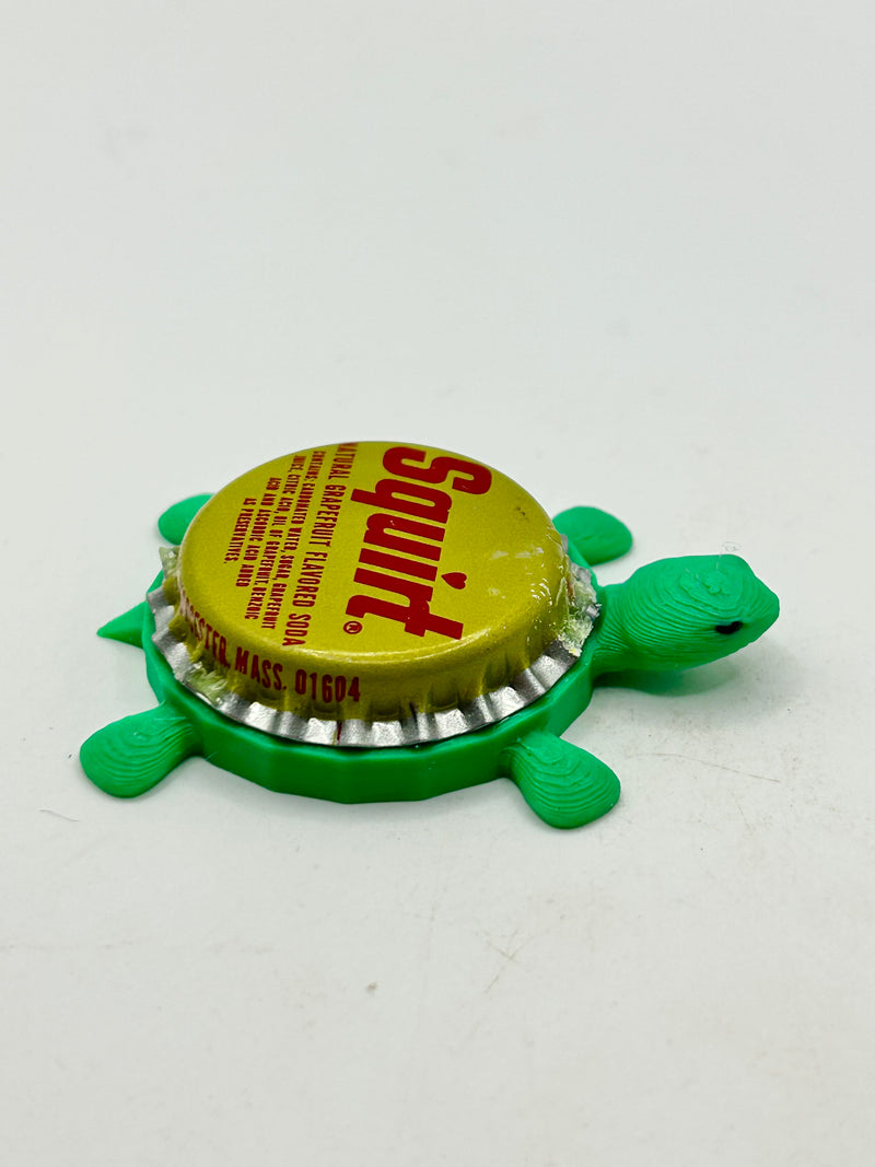 Squirt Soda - Bottle Cap Magnet Turtle Shell Shocked Art
