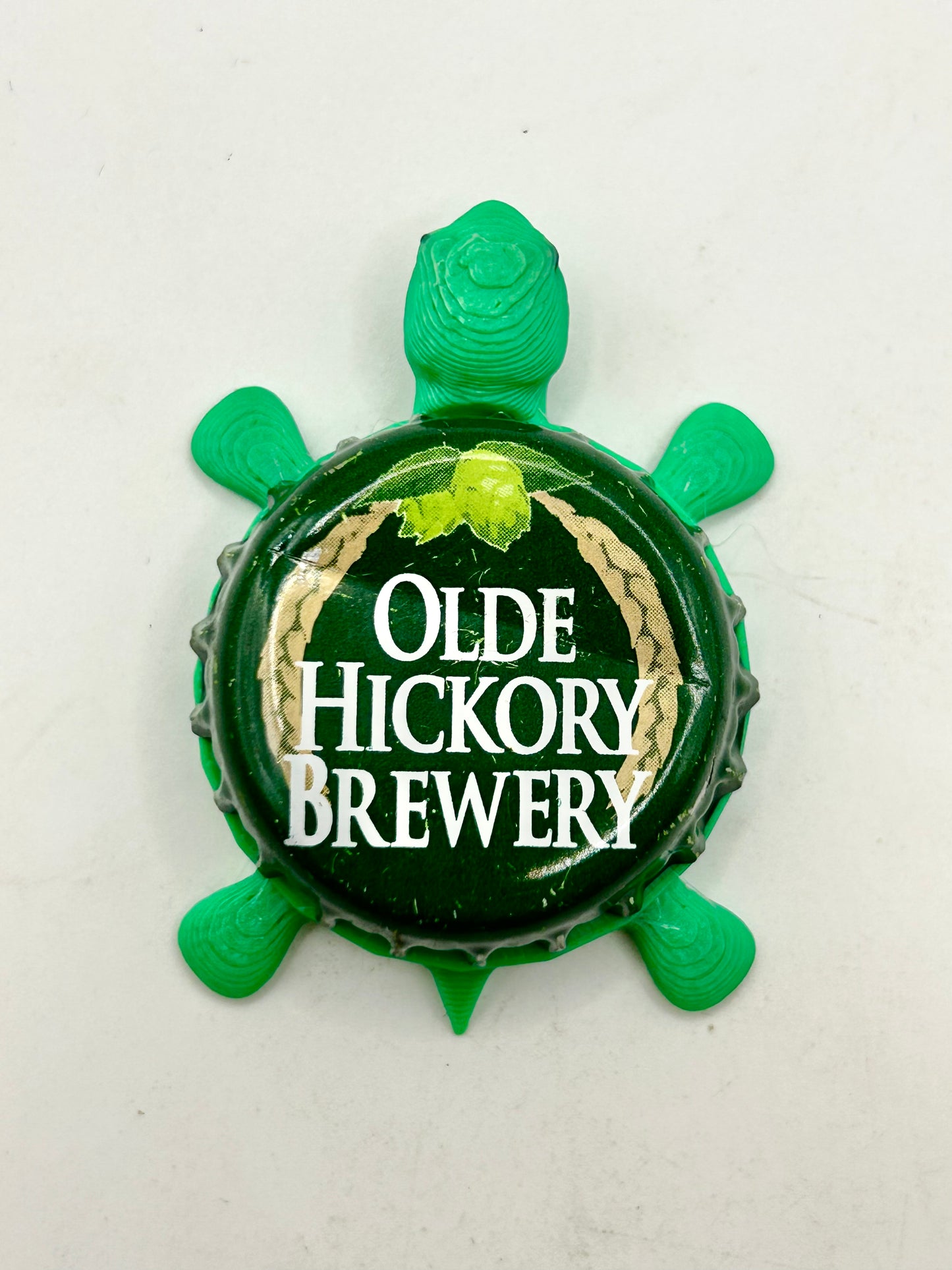 Olde Hickory Brewing (Vintage) - Bottle Cap Magnet Turtle Shell Shocked Art