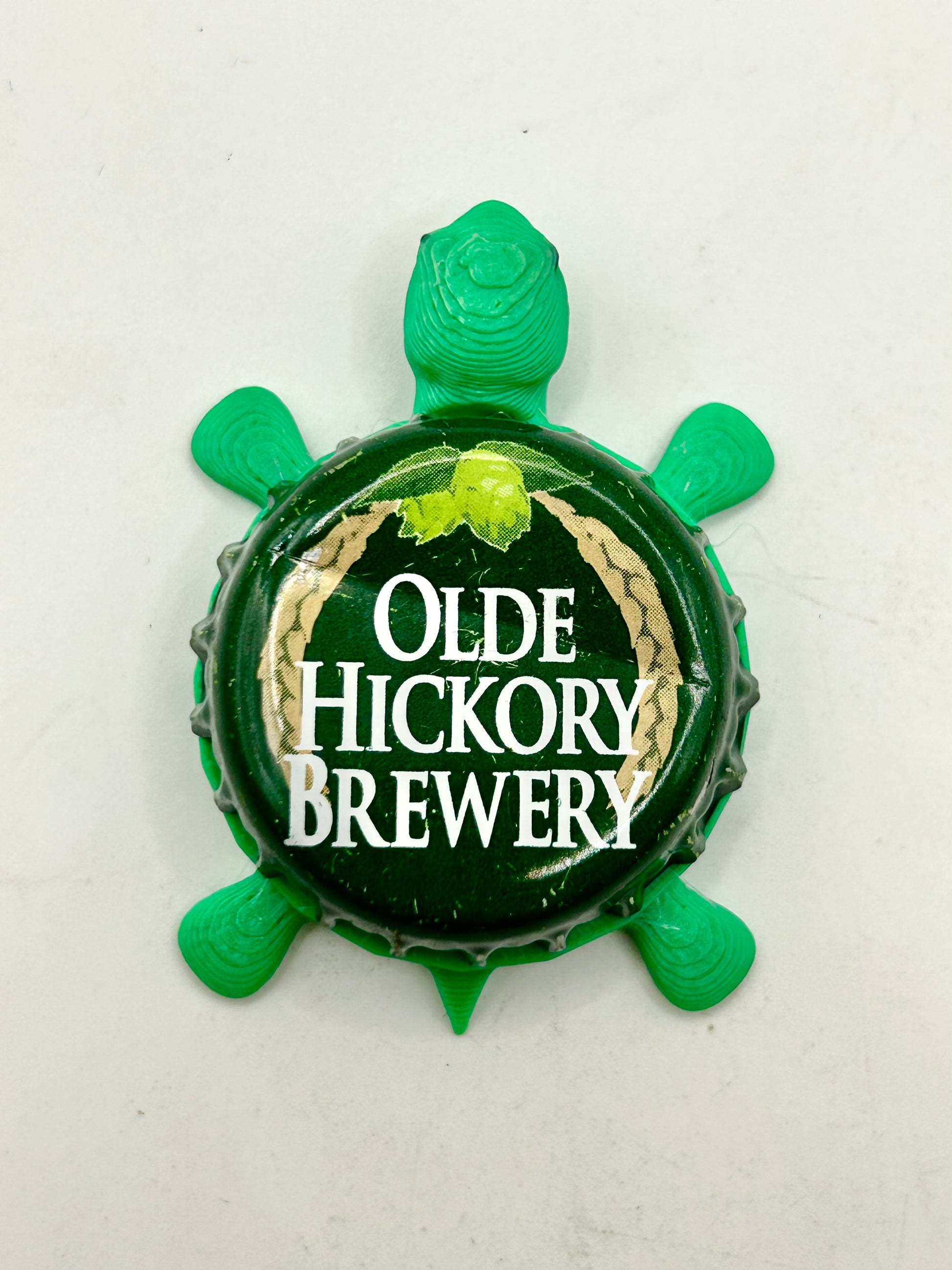 Olde Hickory Brewing (Vintage) - Bottle Cap Magnet Turtle Shell Shocked Art