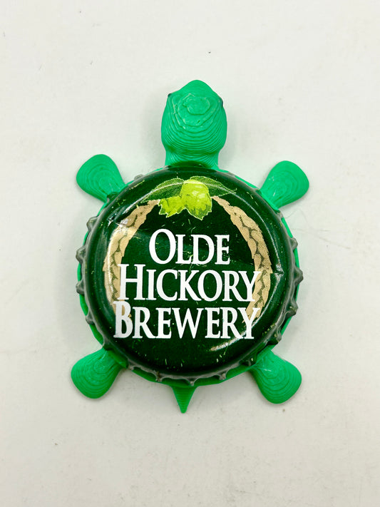 Olde Hickory Brewing (Vintage) - Bottle Cap Magnet Turtle Shell Shocked Art