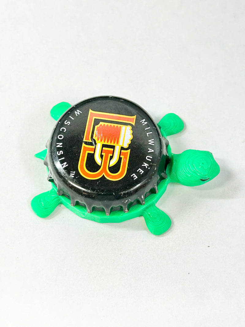 Lakefront Brewery (Red Text) - Bottle Cap Magnet Turtle Shell Shocked Art