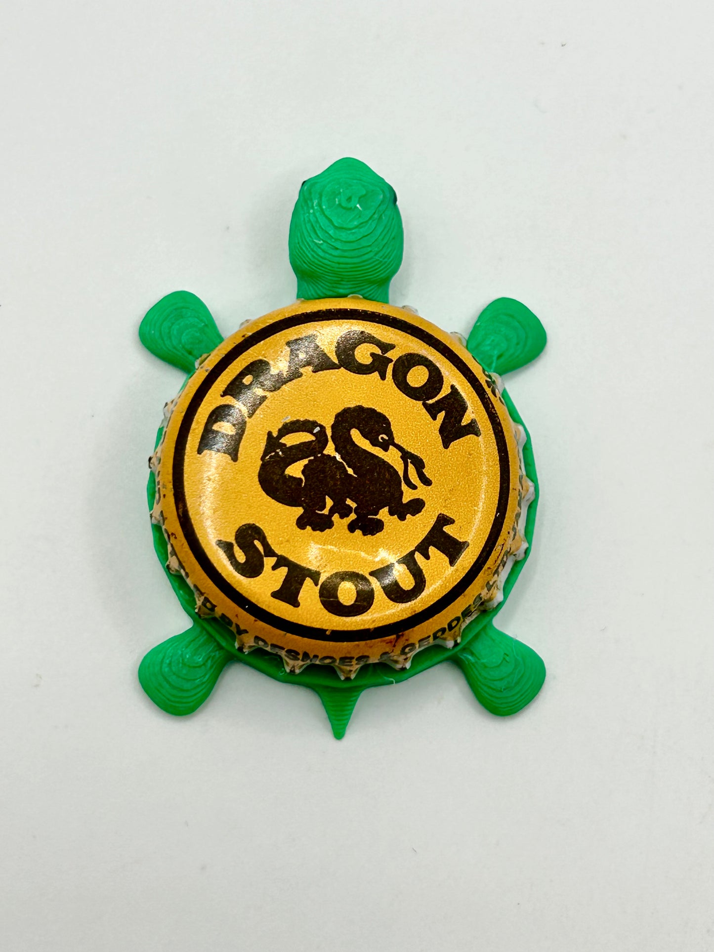 Dragon Stout (Vintage) - Bottle Cap Magnet Turtle Shell Shocked Art