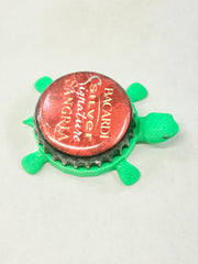Bacardi Silver Signature Sangria - Bottle Cap Magnet Turtle Shell Shocked Art
