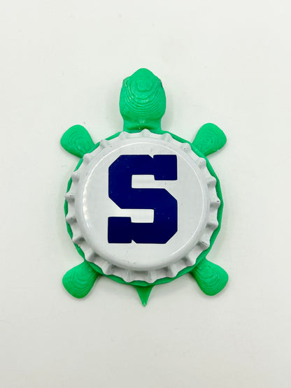 Penn State (S Logo) - Bottle Cap Magnet Turtle Shell Shocked Art