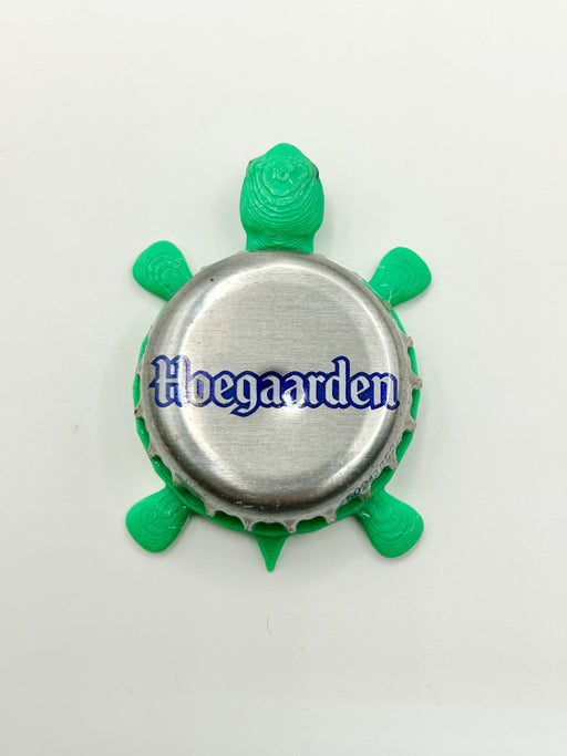 Hoegaarden (Silver) - Bottle Cap Magnet Turtle Shell Shocked Art