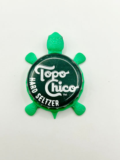 Topo Chico (Hard Seltzer) - Bottle Cap Magnet Turtle Shell Shocked Art