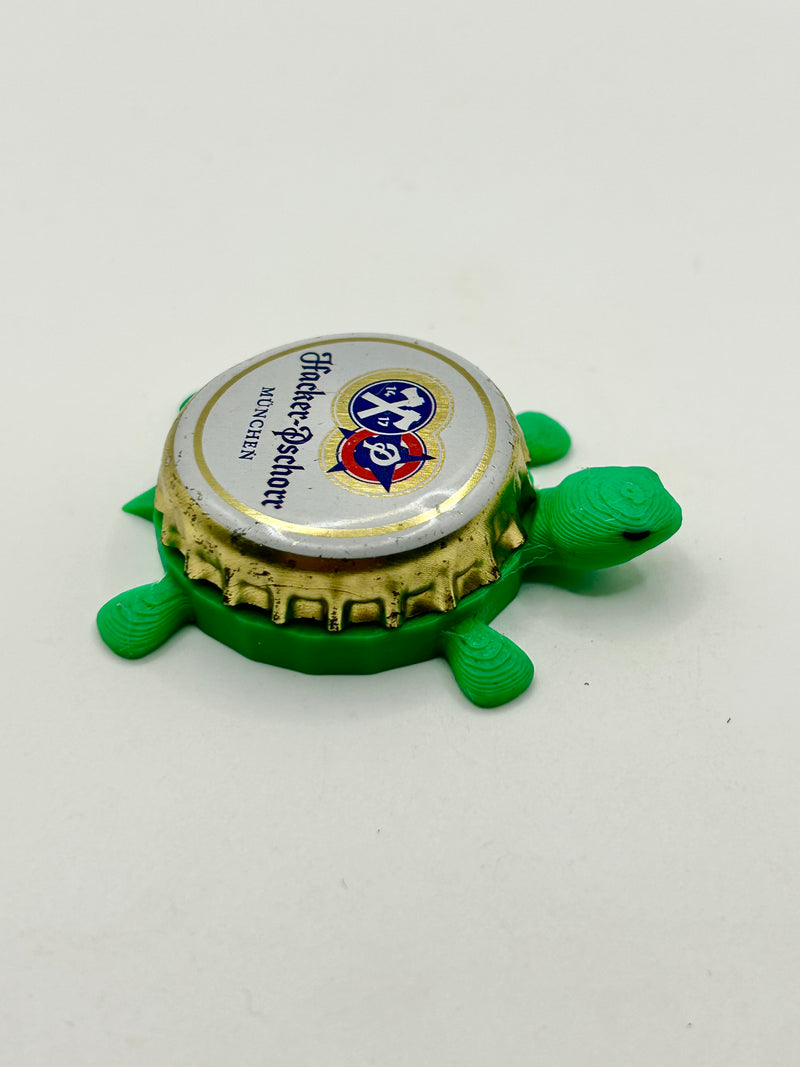 Hacker Pschorr - Bottle Cap Magnet Turtle Shell Shocked Art