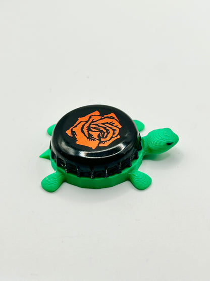 Bridgeport Brewing Rose - Bottle Cap Magnet Turtle Shell Shocked Art
