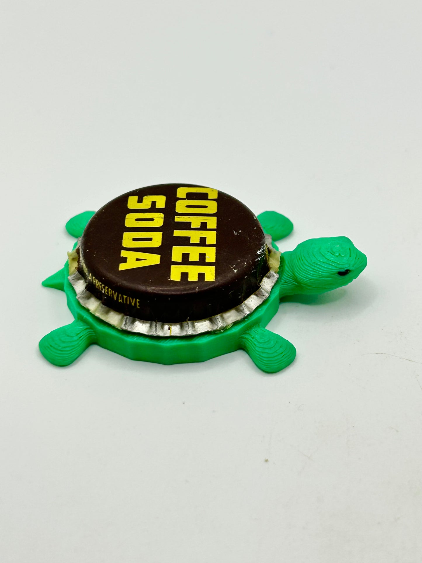 Coffee Soda - Bottle Cap Magnet Turtle Shell Shocked Art