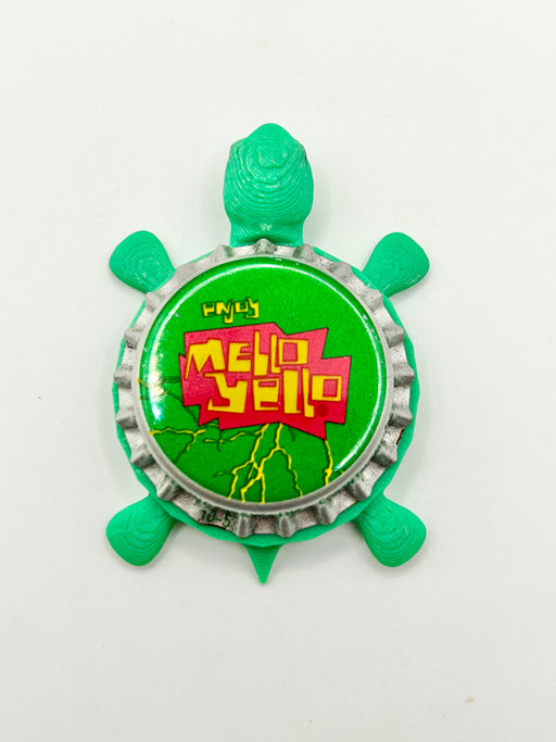Mello Yello (Vintage) - Bottle Cap Magnet Turtle Shell Shocked Art