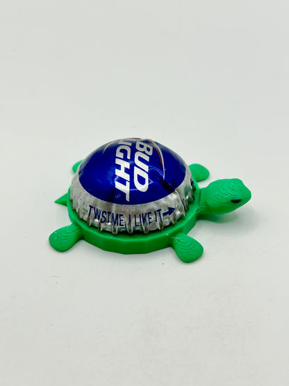 Bud Light (Blue Dome Shell) - Bottle Cap Magnet Turtle Shell Shocked Art