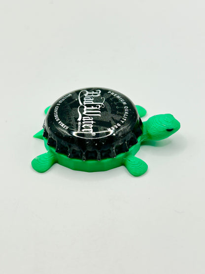 Bad Water Beer - Bottle Cap Magnet Turtle Shell Shocked Art