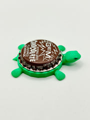 GEM Chocolate Beverage - Bottle Cap Magnet Turtle Shell Shocked Art