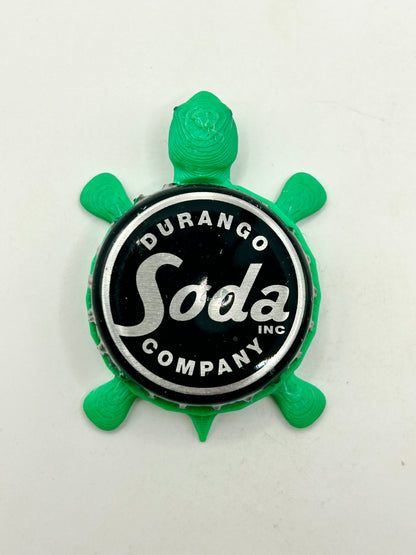 Durango Soda - Bottle Cap Magnet Turtle Shell Shocked Art