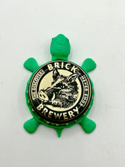 Brick Brewery - Bottle Cap Magnet Turtle Shell Shocked Art
