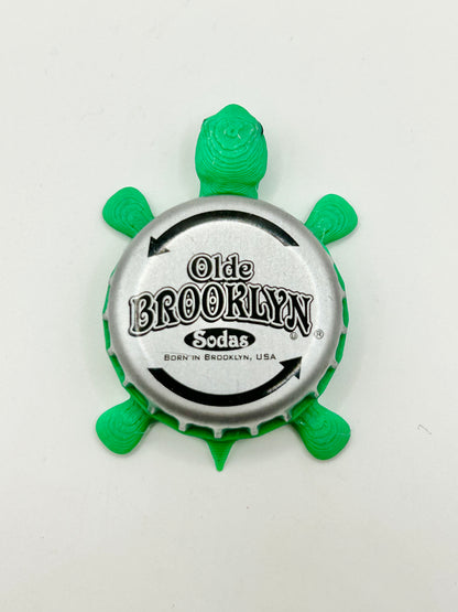 Olde Brooklyn Sodas - Bottle Cap Magnet Turtle Shell Shocked Art