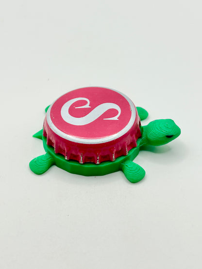 Saugatuck Brewing (Pink) - Bottle Cap Magnet Turtle Shell Shocked Art