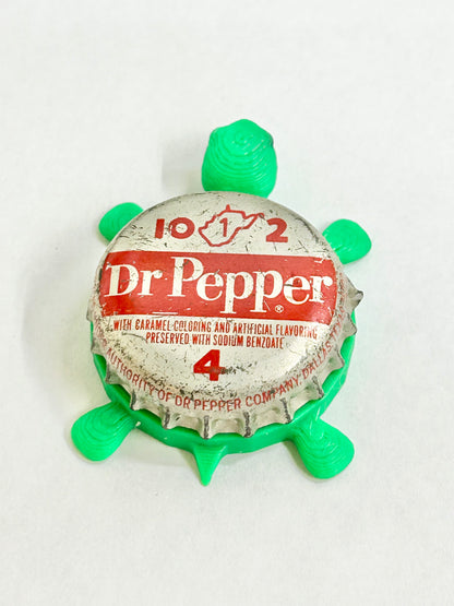 Dr Pepper Soda (Vintage Red Line Design) - Bottle Cap Magnet Turtle Shell Shocked Art