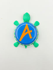 Aquarius (Orange A) - Bottle Cap Magnet Turtle Shell Shocked Art