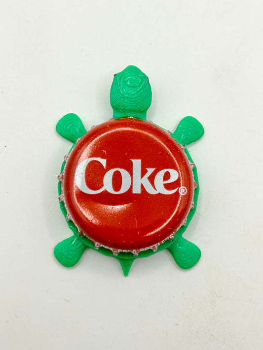 Coke - Bottle Cap Magnet Turtle Shell Shocked Art