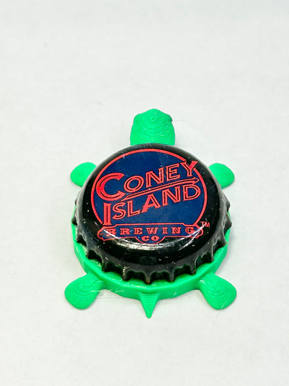 Coney Island Brewing - Bottle Cap Magnet Turtle Shell Shocked Art