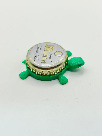 Bitburger Premium Beer - Bottle Cap Magnet Turtle Shell Shocked Art
