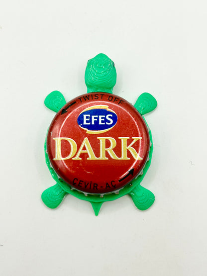 EFES Dark Beer - Bottle Cap Magnet Turtle Shell Shocked Art
