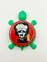 Edgar Allan Poe (Red) - Raven Brewery - Bottle Cap Magnet Turtle Shell Shocked Art