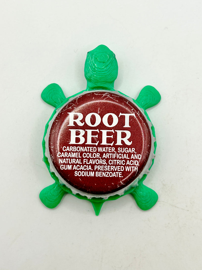 Root Beer (Text) - Bottle Cap Magnet Turtle Shell Shocked Art