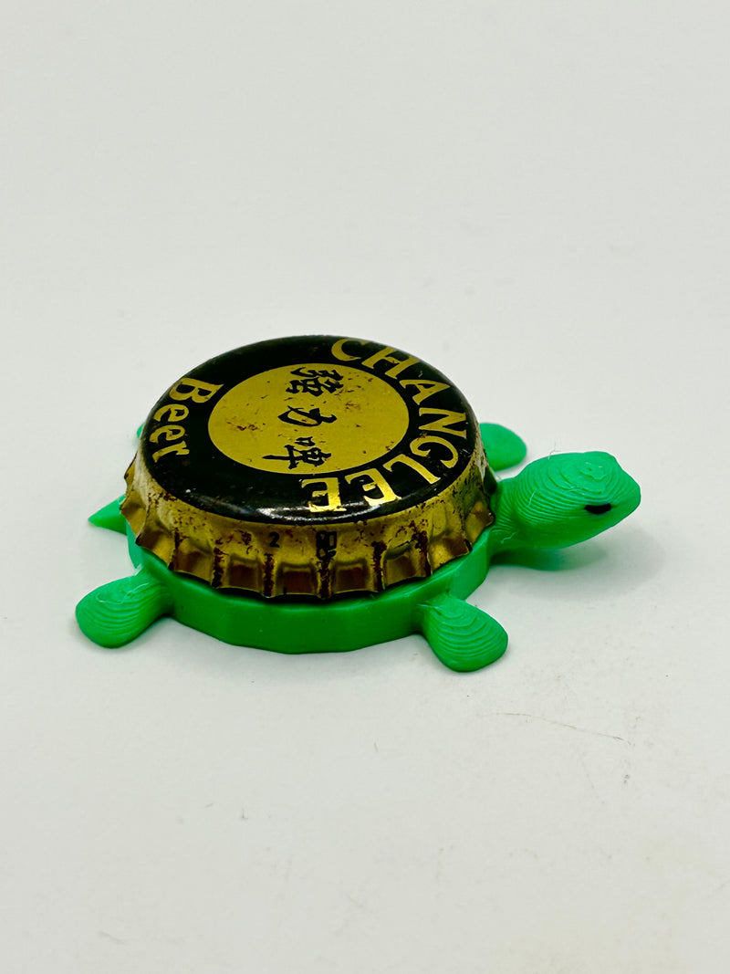 Changlee Beer - Bottle Cap Magnet Turtle Shell Shocked Art