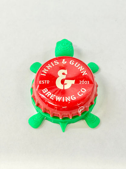 Innis & Gunn Brewing Co (Red Cap) - Bottle Cap Magnet Turtle Shell Shocked Art