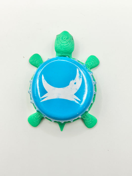 Brew Dog (Blue) - Bottle Cap Magnet Turtle