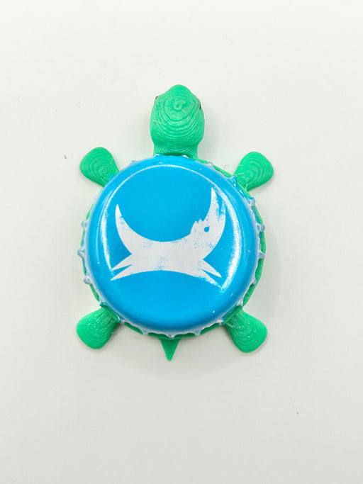 Brew Dog (Blue) - Bottle Cap Magnet Turtle Shell Shocked Art