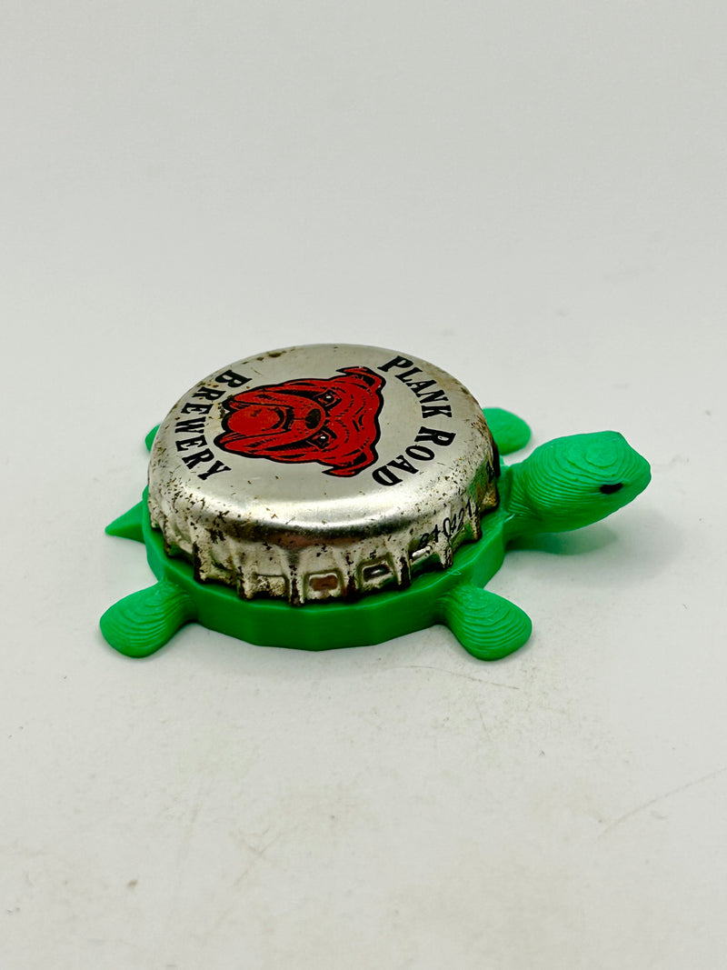 Red Dog Plank Road Brewery - Bottle Cap Magnet Turtle Shell Shocked Art