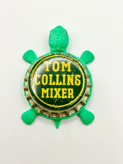 Tom Collins Mixer - Bottle Cap Magnet Turtle Shell Shocked Art