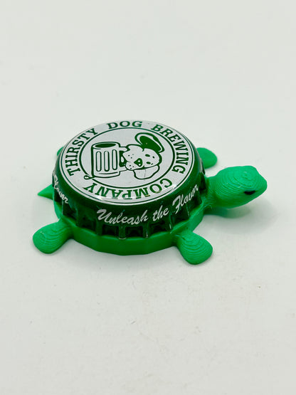Thirsty Dog Brewing Co. (Dark Green) - Bottle Cap Magnet Turtle Shell Shocked Art