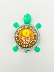 Florida Beer Co - Bottle Cap Magnet Turtle Shell Shocked Art