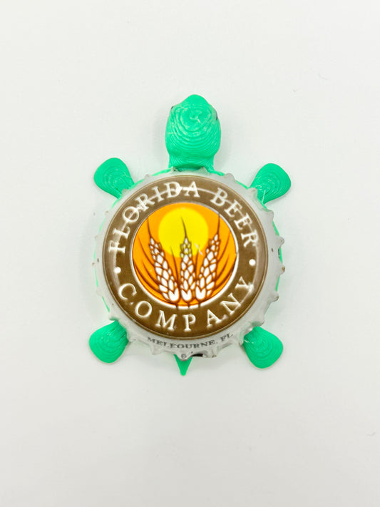 Florida Beer Co - Bottle Cap Magnet Turtle