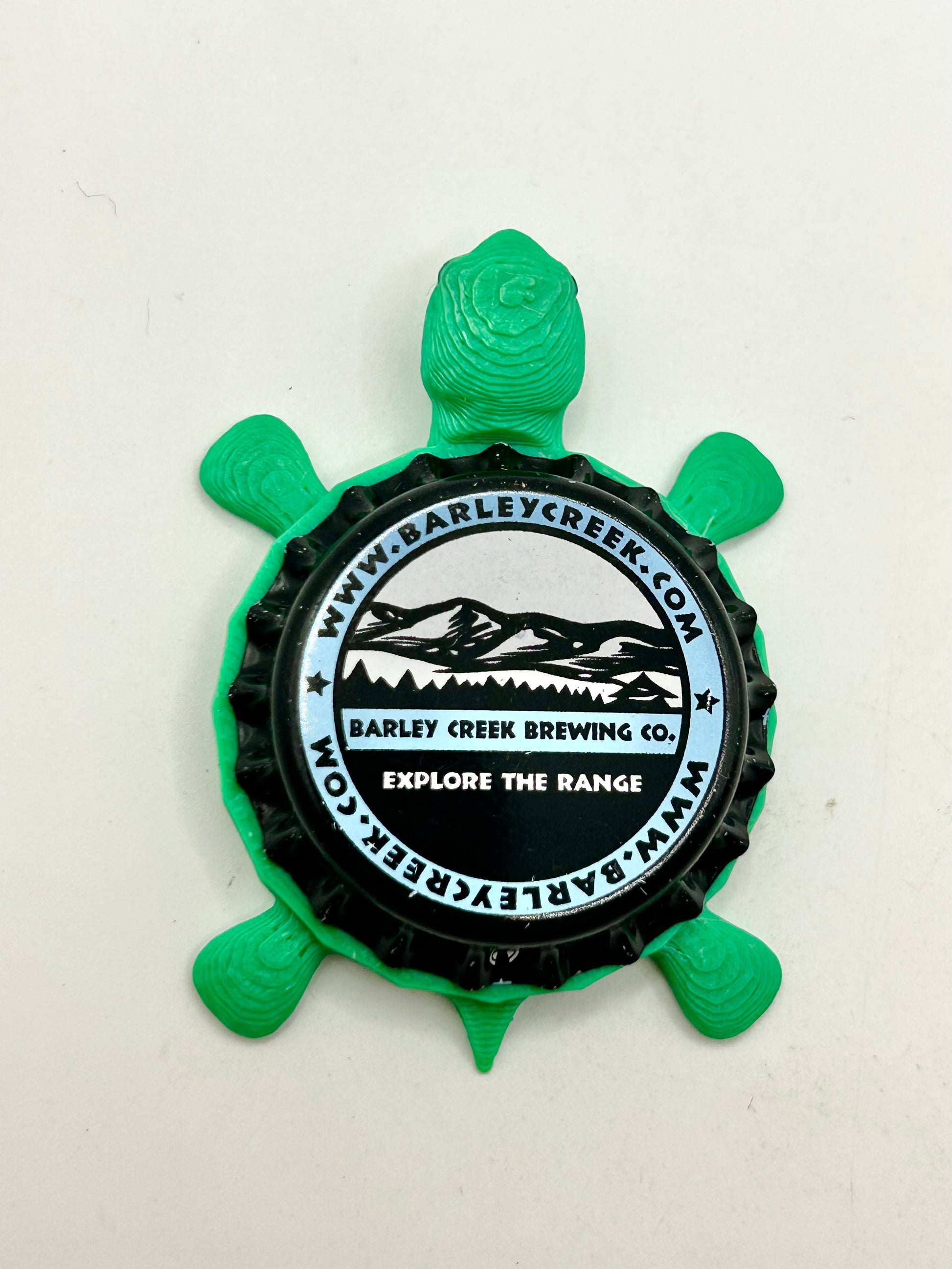 Barley Creek Brewing - Bottle Cap Magnet Turtle Shell Shocked Art