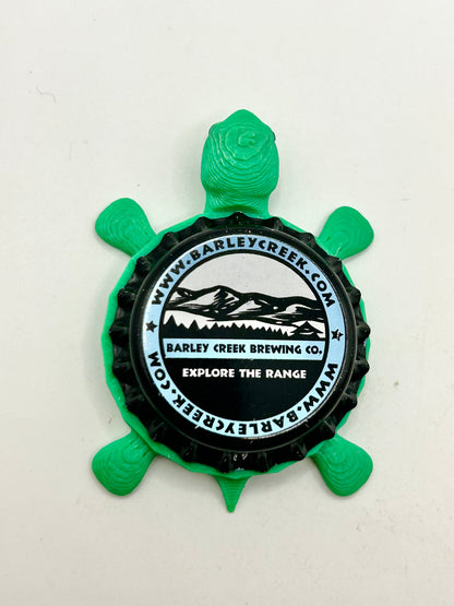 Barley Creek Brewing - Bottle Cap Magnet Turtle Shell Shocked Art