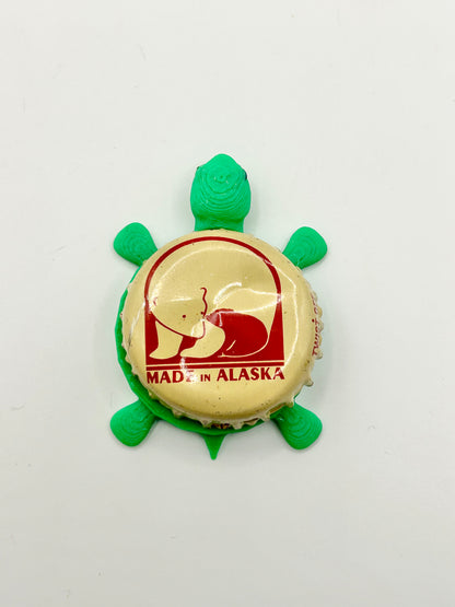 Alaskan Brewing (Beige) - Bottle Cap Magnet Turtle Shell Shocked Art