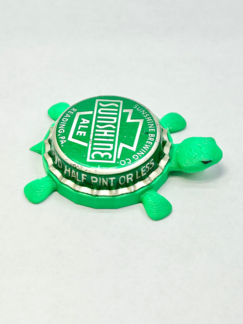 Sunshine Ale (PA) - Bottle Cap Magnet Turtle Shell Shocked Art