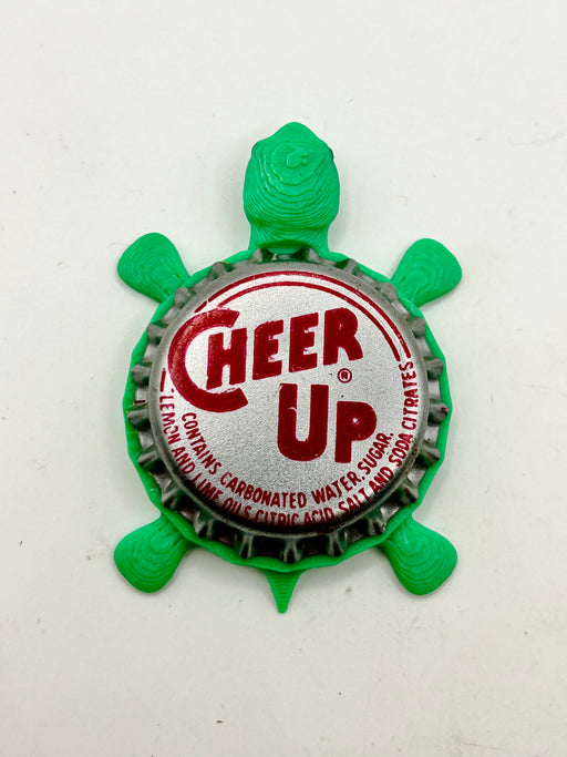 Cheer Up Beverage (Vintage) - Bottle Cap Magnet Turtle Shell Shocked Art