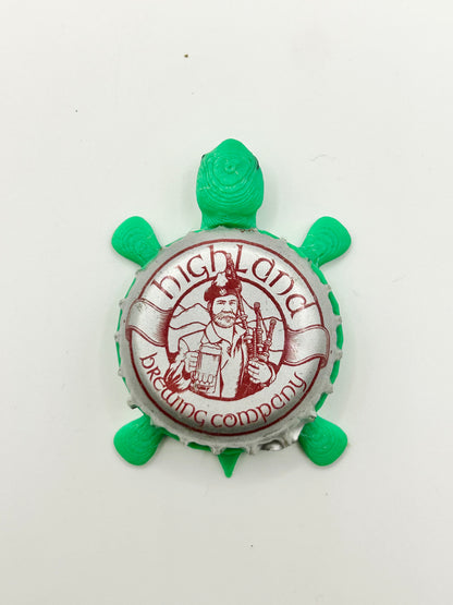 Highland Brewing - Bottle Cap Magnet Turtle Shell Shocked Art