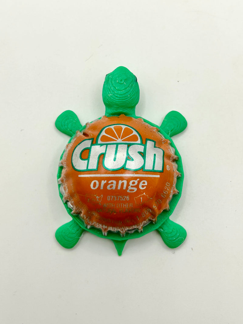 Orange Crush Soda (Dome Shell) - Bottle Cap Magnet Turtle Shell Shocked Art