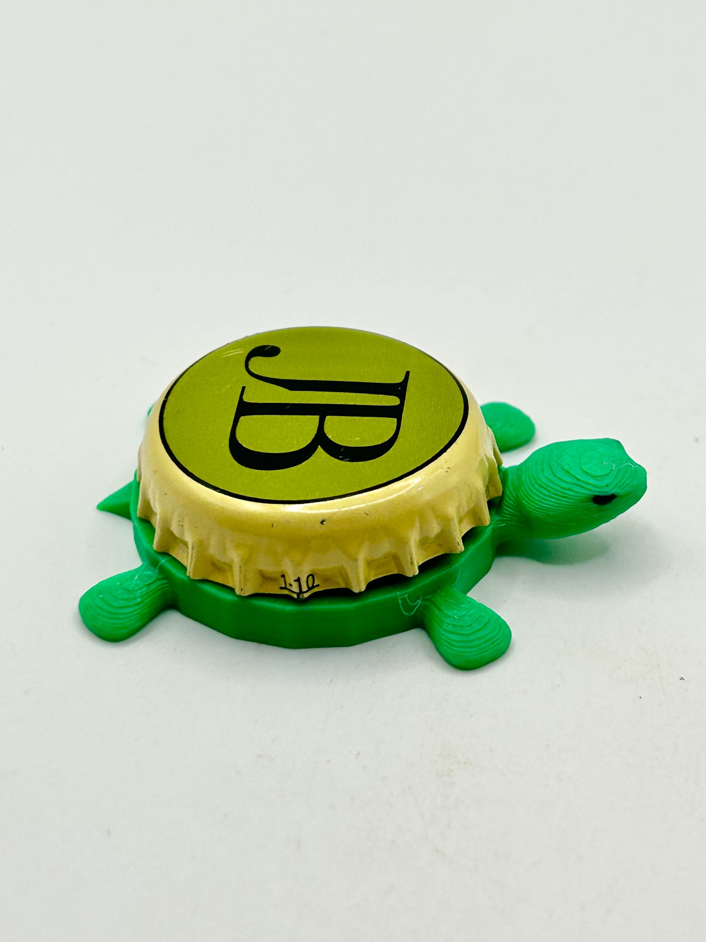 Josephsbrau Brewing (JB - Lime Green) - Bottle Cap Magnet Turtle Shell Shocked Art